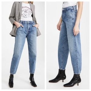 mother superior - the bounce hover dart jeans pleated high-waist ankle tapered